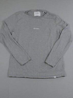 🤍 Les Deux Long Sleeve T Shirt Gray Logo Minimalist Cotton Large